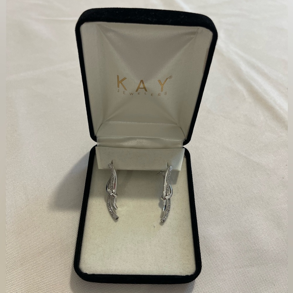 Kay Jewelers Silver Long Earrings